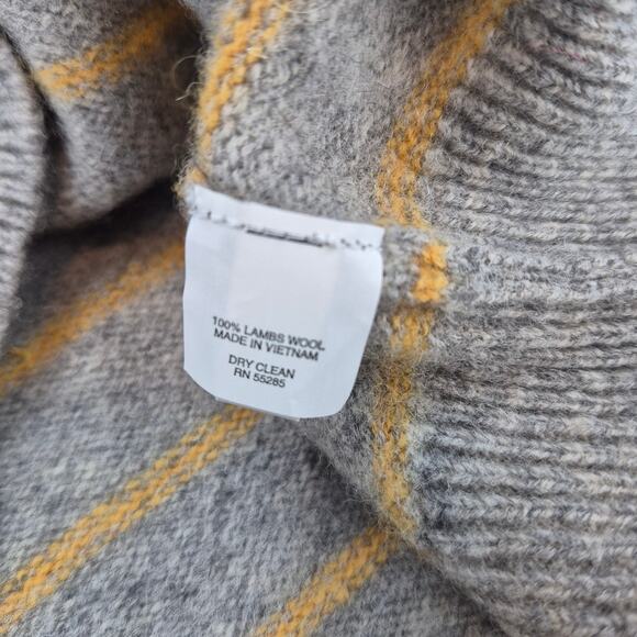 Express Women's Lambswool Sweater Gray With Yellow Stripes Size Large - Picture 4 of 7